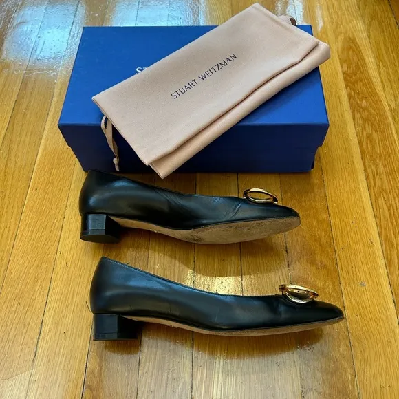 Stuart Weitzman Anicia 25 black leather shoes size 8