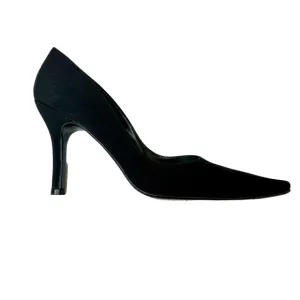 Stuart Weitzman Black Pointy Toe Stiletto Pump Fabric Heels Size 5.5