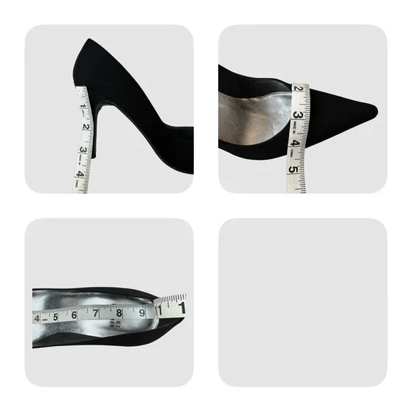 Stuart Weitzman Black Pointy Toe Stiletto Pump Fabric Heels Size 5.5