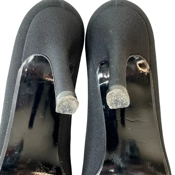 Stuart Weitzman Black Pointy Toe Stiletto Pump Fabric Heels Size 5.5