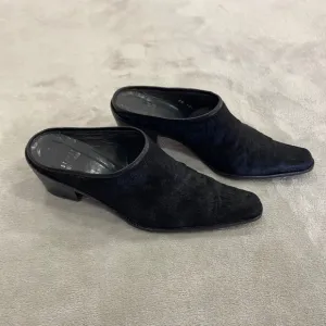 Stuart Weitzman Black Pony Hair Mules Size 7