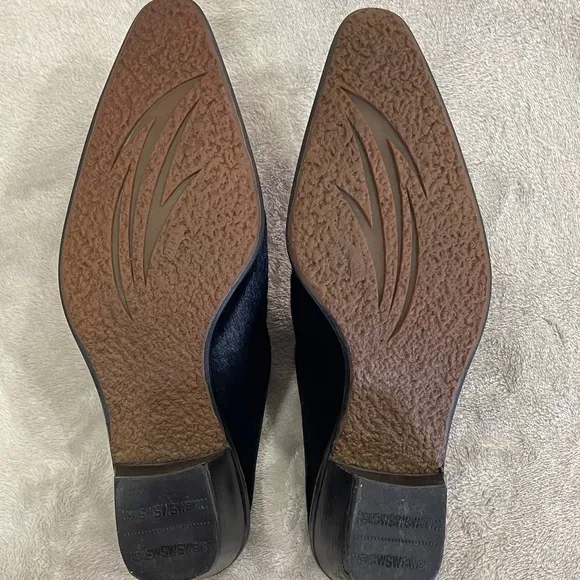 Stuart Weitzman Black Pony Hair Mules Size 7