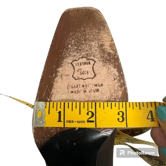 STUART WEITZMAN brown fabric/satin leather classic‎ heel pumps shoe size 8.5 AA