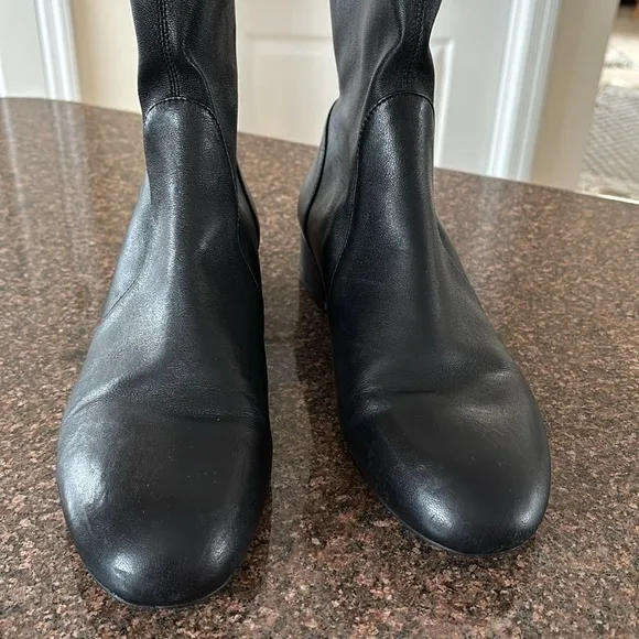 STUART WEITZMAN LADIES BLACK LOW HEEL SLIP ON ANKLE BOOTS-10