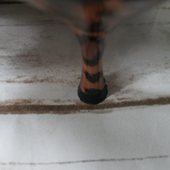 Stuart Weitzman leopard print heels with gold buckles