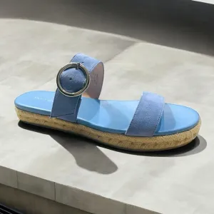 Stuart Weitzman Mykonos NWOB Women's Suede Espadrille Periwinkle Sandals Size 9
