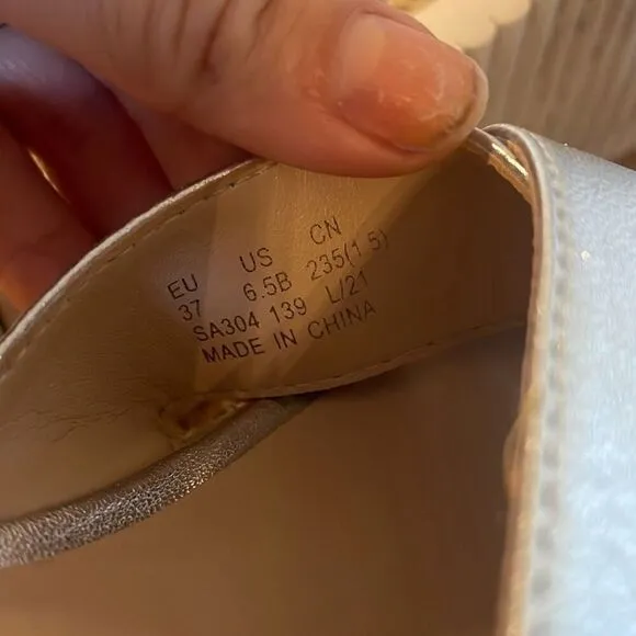 Stuart Weitzman Mykonos wedge silver metallic sandals size 6.5 $395!!
