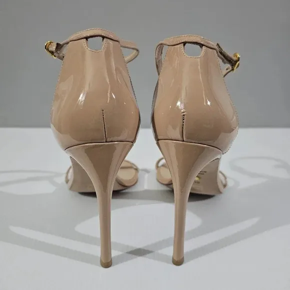 Stuart Weitzman Nudistsong Heel Ankle Strap Sandal Adobe Tan Leather Size 10