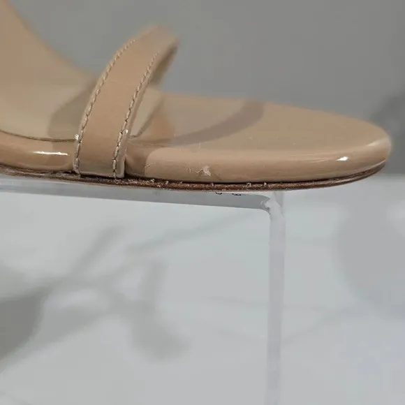 Stuart Weitzman Nudistsong Heel Ankle Strap Sandal Adobe Tan Leather Size 10