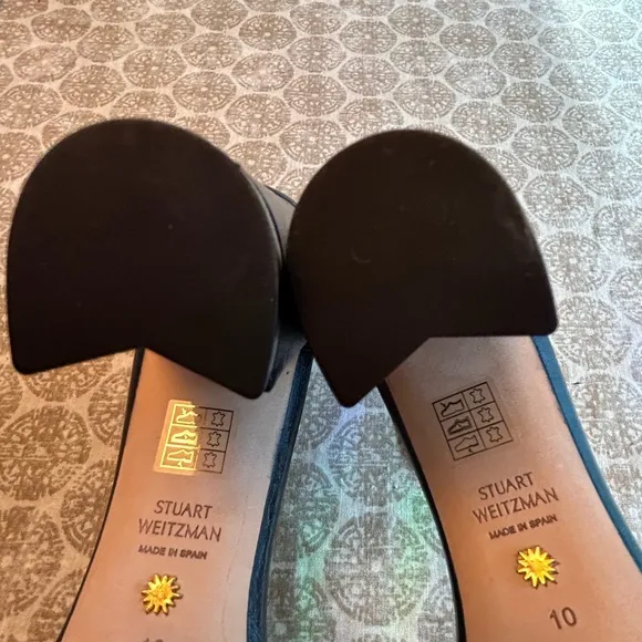 Stuart Weitzman NWOT Black Leather NearlyNude Strap Sandal Size 10