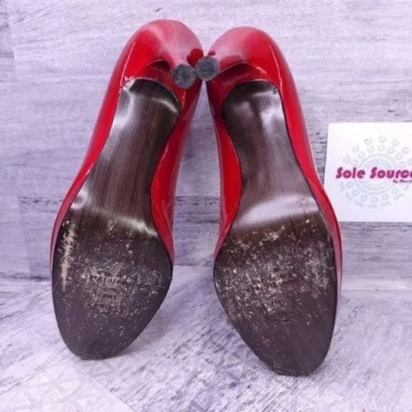 Stuart Weitzman Patent Leather Stiletto Heeled Pump Cherry Red Women's sz 6.5