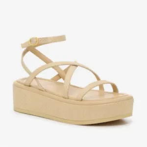 Stuart Weitzman platform sandals beige