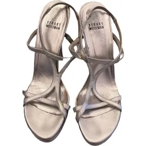 Stuart Weitzman platform silver sandals