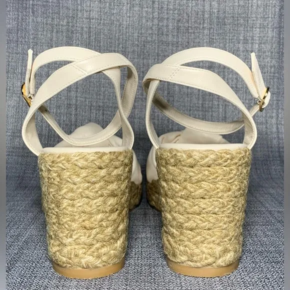 Stuart Weitzman Playa Knotted Espadrille Wedge Sandals Size 9.5