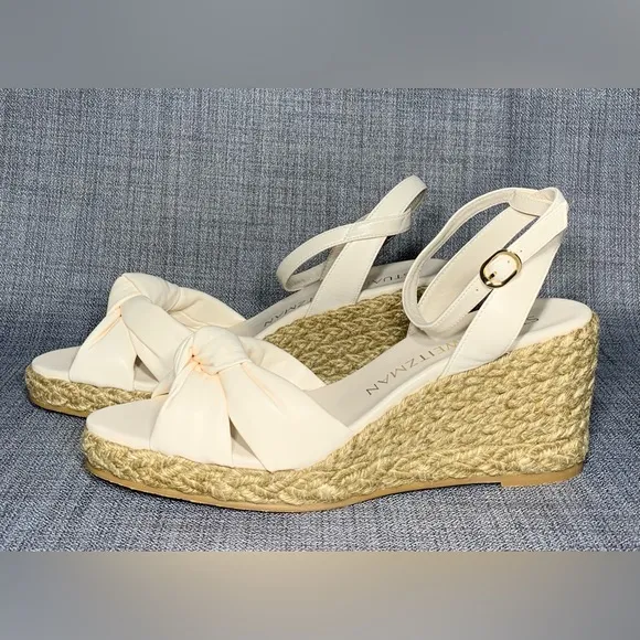 Stuart Weitzman Playa Knotted Espadrille Wedge Sandals Size 9.5