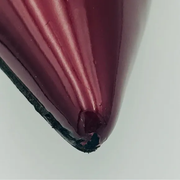 Stuart Weitzman Size 7 Burgundy Red Patent Leather Stiletto Silver METAL HEELS