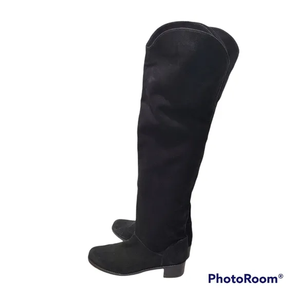 Stuart Weitzman sz 7 Dunkirk Leather Over The Knee Black Boots