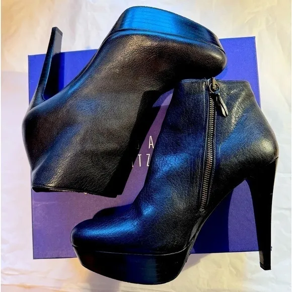 Stuart Weitzman Wantit platform Black Ankle Boots - Size 9