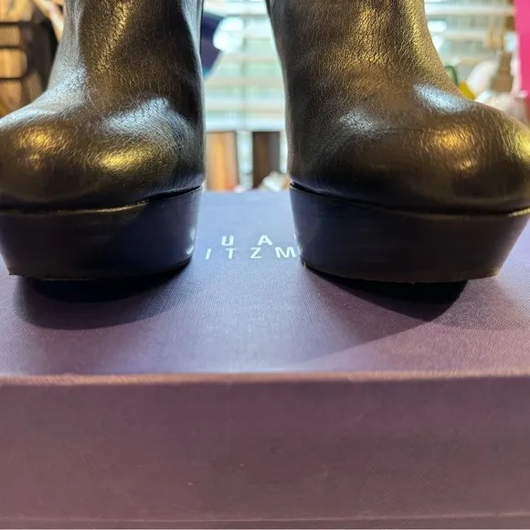 Stuart Weitzman Wantit platform Black Ankle Boots - Size 9