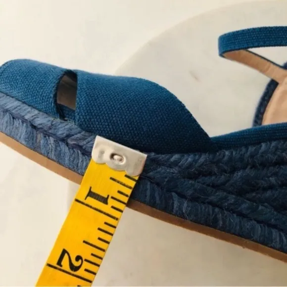 STUART WEITZMAN Wedge Espadrille - MIRELLA Navy Blue Wedge Espadrille Sandals