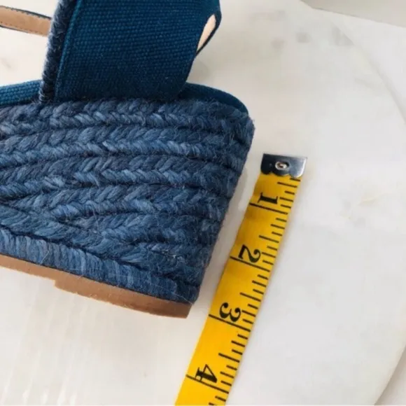 STUART WEITZMAN Wedge Espadrille - MIRELLA Navy Blue Wedge Espadrille Sandals