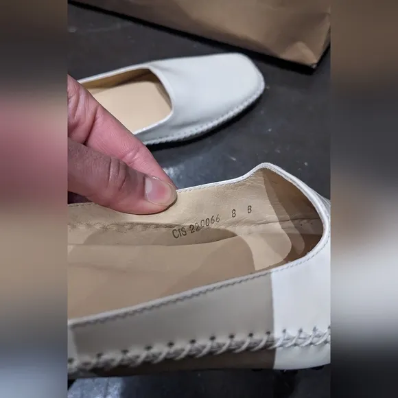Stuart Weitzman White patent loafers
