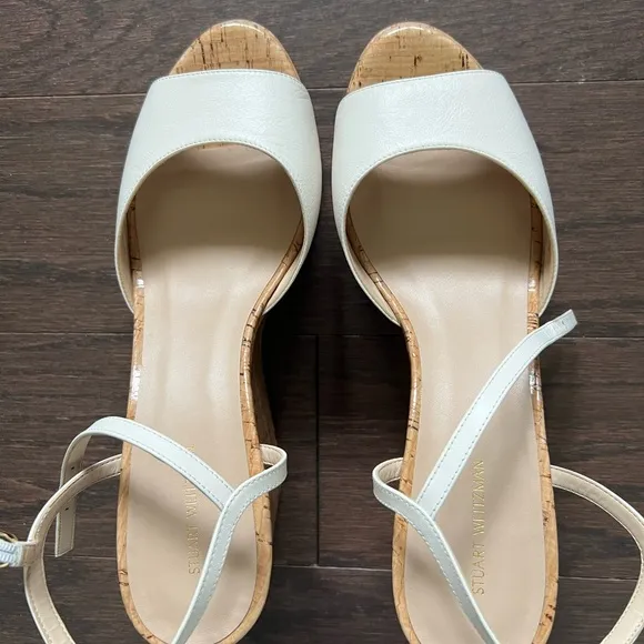 Stuart Weitzman White Platform Sandals