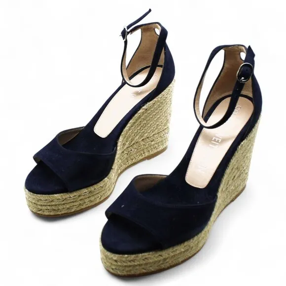 Stuart Weitzman Women S Nudistcurve Platform Wedge Espadrille Sandals