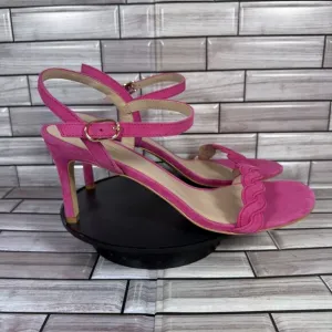 Stuart Weitzman Women's Hot Pink Dancer Twistie 100 Suede Sandal Size 11-NEW