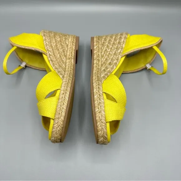 Stuart Weitzman Womens Mirela Espadrille Wedge Sandals Pistachio Yellow