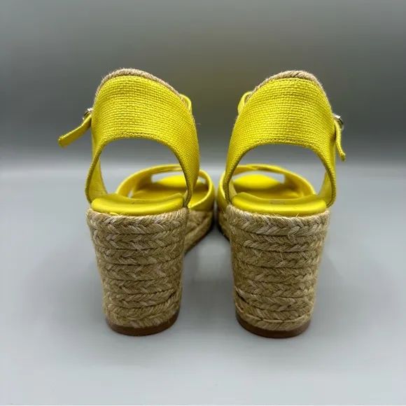 Stuart Weitzman Womens Mirela Espadrille Wedge Sandals Pistachio Yellow