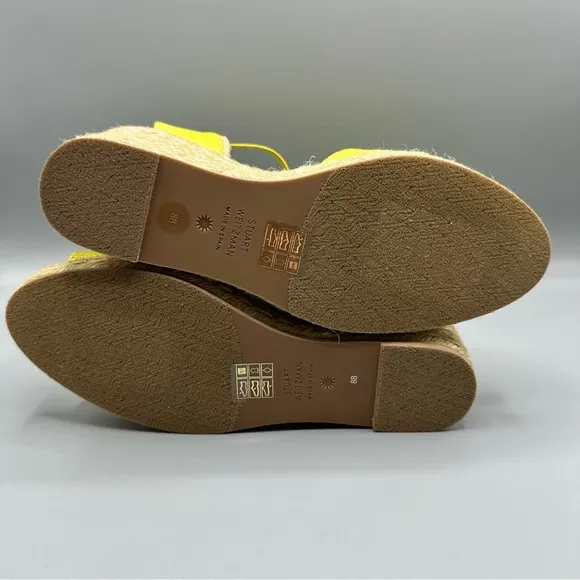 Stuart Weitzman Womens Mirela Espadrille Wedge Sandals Pistachio Yellow