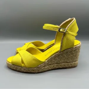 Stuart Weitzman Womens Mirela Espadrille Wedge Sandals Pistachio Yellow
