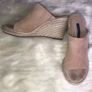 Stuart Weitzman Women's Tan Espadrille Wedge Sandal