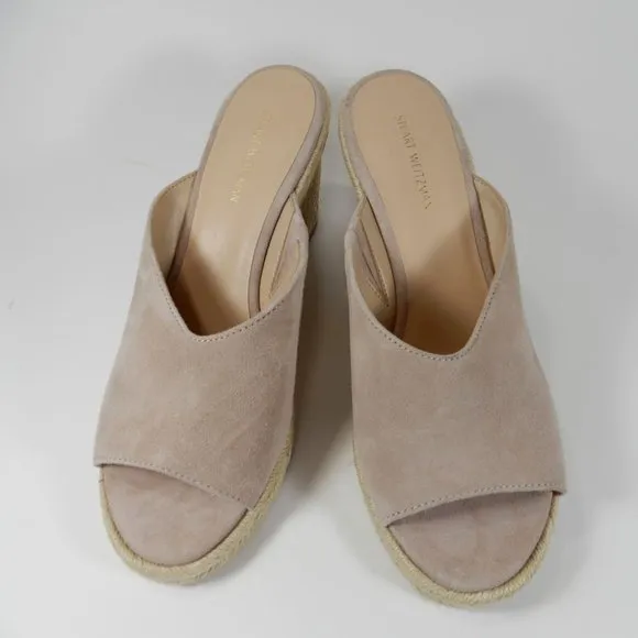 Stuart Weitzman Wonda Espadrille Wedge Mule SANDALS Size 6.5 Dolce Suede NEW
