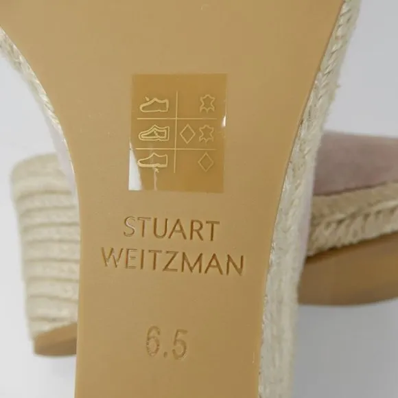 Stuart Weitzman Wonda Espadrille Wedge Mule SANDALS Size 6.5 Dolce Suede NEW