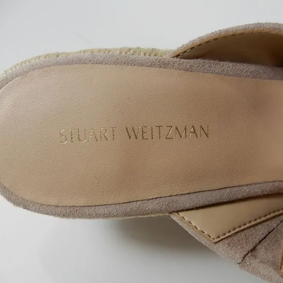 Stuart Weitzman Wonda Espadrille Wedge Mule SANDALS Size 6.5 Dolce Suede NEW