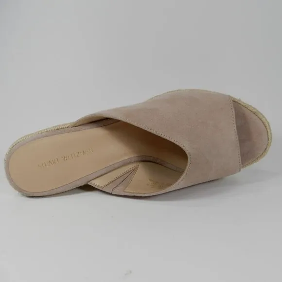 Stuart Weitzman Wonda Espadrille Wedge Mule SANDALS Size 6.5 Dolce Suede NEW