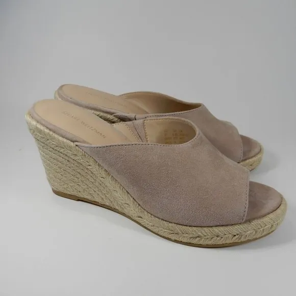 Stuart Weitzman Wonda Espadrille Wedge Mule SANDALS Size 6.5 Dolce Suede NEW