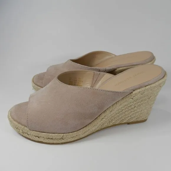 Stuart Weitzman Wonda Espadrille Wedge Mule SANDALS Size 6.5 Dolce Suede NEW