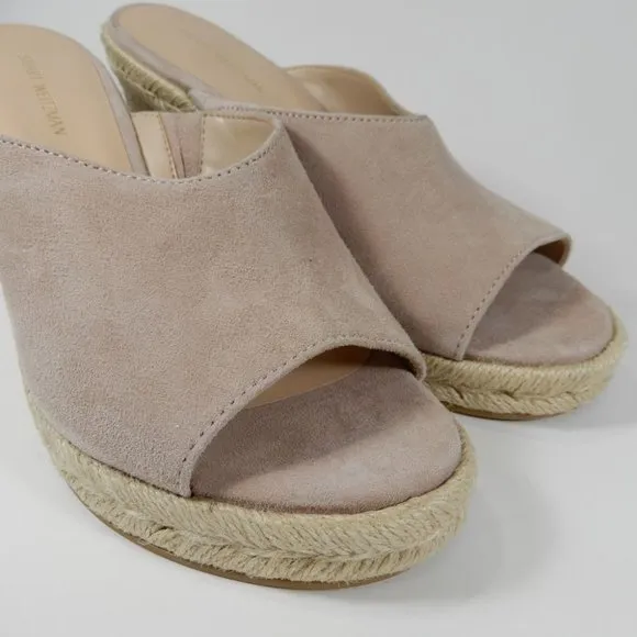 Stuart Weitzman Wonda Espadrille Wedge Mule SANDALS Size 6.5 Dolce Suede NEW