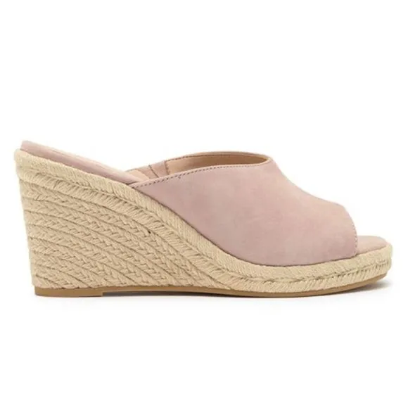 Stuart Weitzman Wonda Espadrille Wedge Mule SANDALS Size 6.5 Dolce Suede NEW