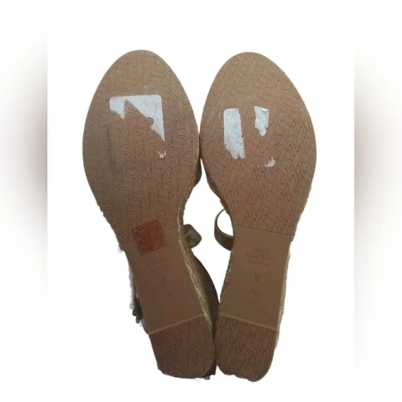 STUART WEITZMAN ZUZU ESPADRILLE WEDGE PLATINO PLAFTFORM SZ 9.5