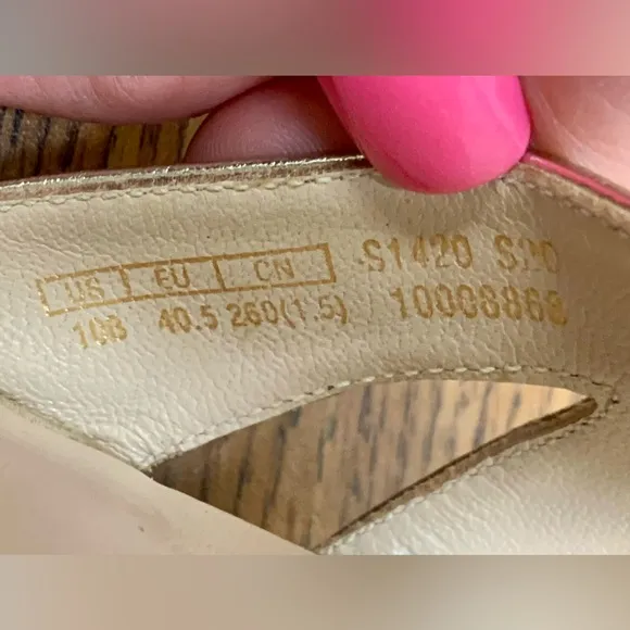Stuart Weitzman Zuzu gold espadrille wedge sandals