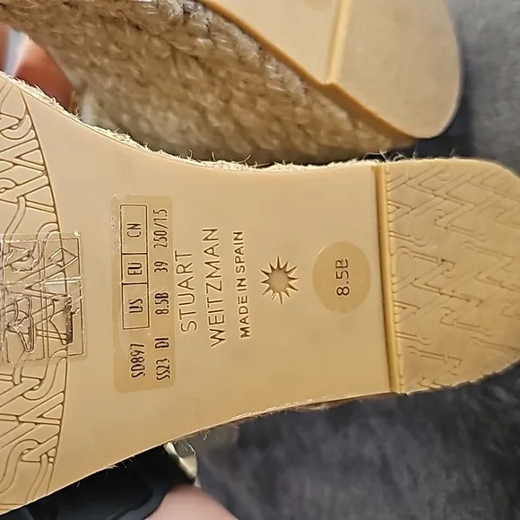 STUART WEITZMANPlaya knotted metallic leather espadrille wedge sandals