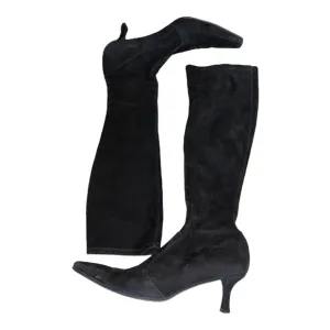 Stuart Weizmann suede sock boots size 6