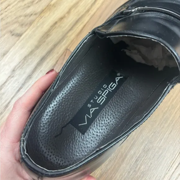 Studio Via Spiga Black Leather Dress Shoes 10 M