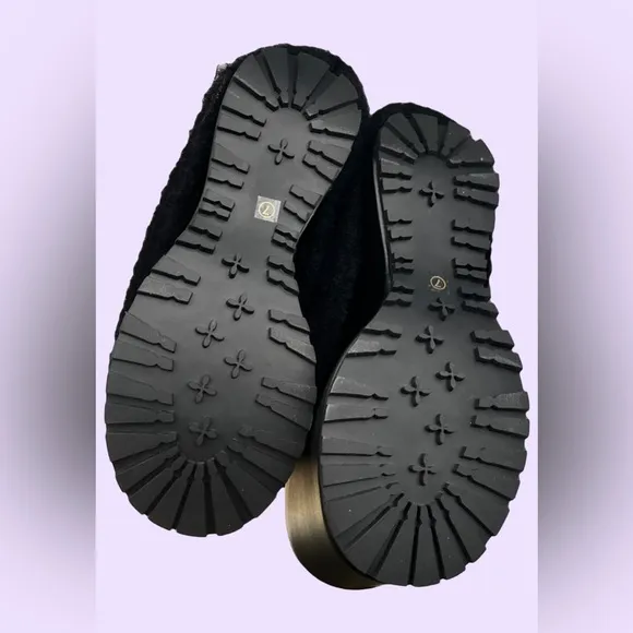 Sugar Thrillz Snuggle Wonderland Black Platform Boots with Leg Warmers