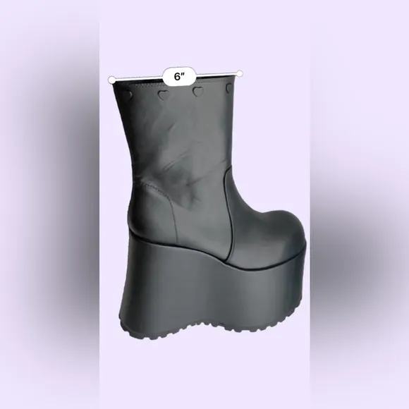 Sugar Thrillz Snuggle Wonderland Black Platform Boots with Leg Warmers