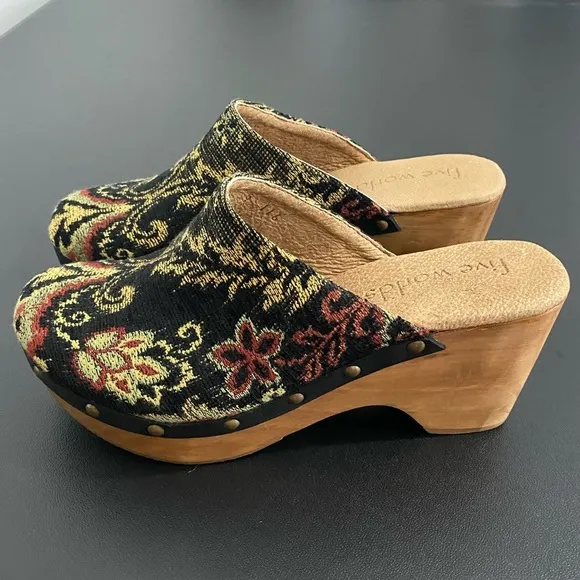 Sundance Cordani Zorba Tapestry Clogs Cyrilla Five Worlds 70s Boho